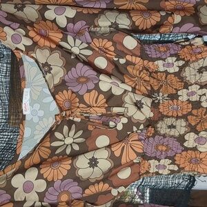 70's Floral Crop Elastic Blouse